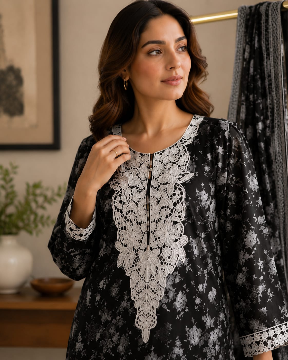 Noor-e-Siyah - 3PC Embroidered Suit - Image 3