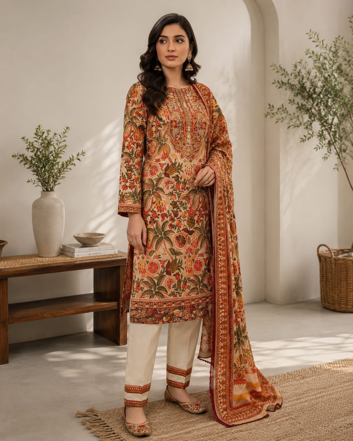 Rang-e-Bahar - 3PC Embroidered Suit - Image 2