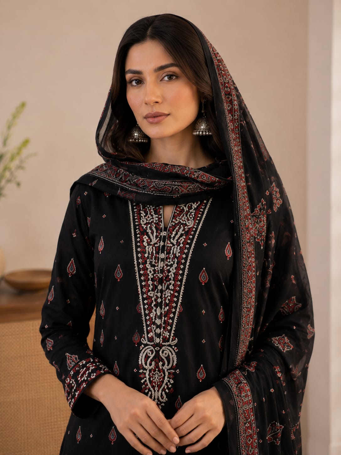 Shab-e-Noor – 3PC Embroidered Suit - Image 2