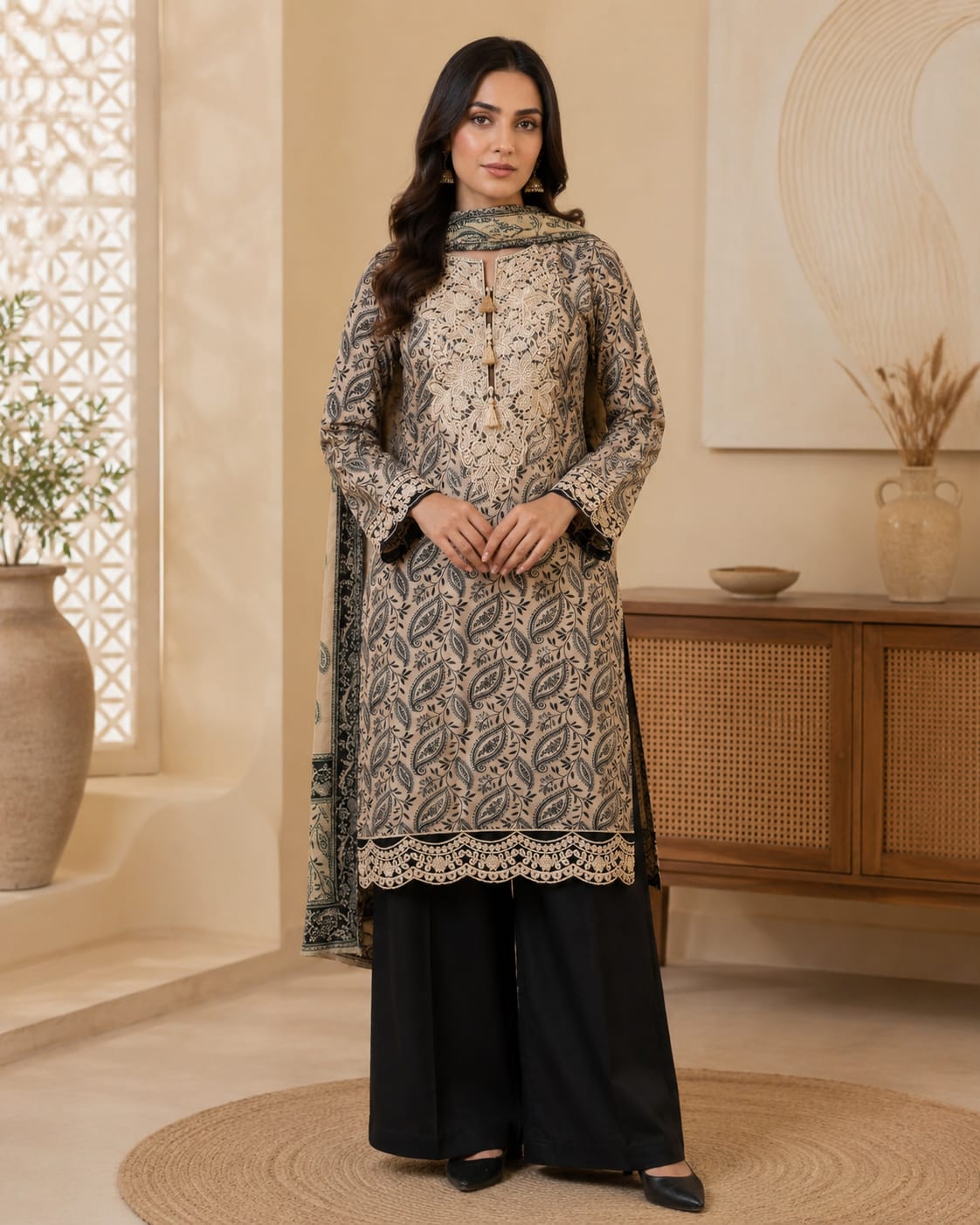 Ember – 3PC Embroidered Suit